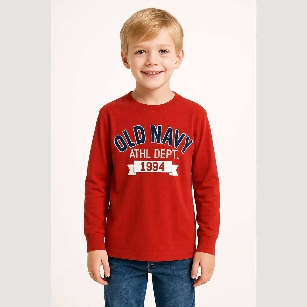 Old navy boys red graphic shirt size large